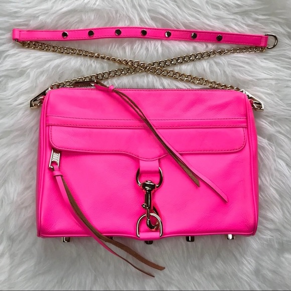 neon pink crossbody bag